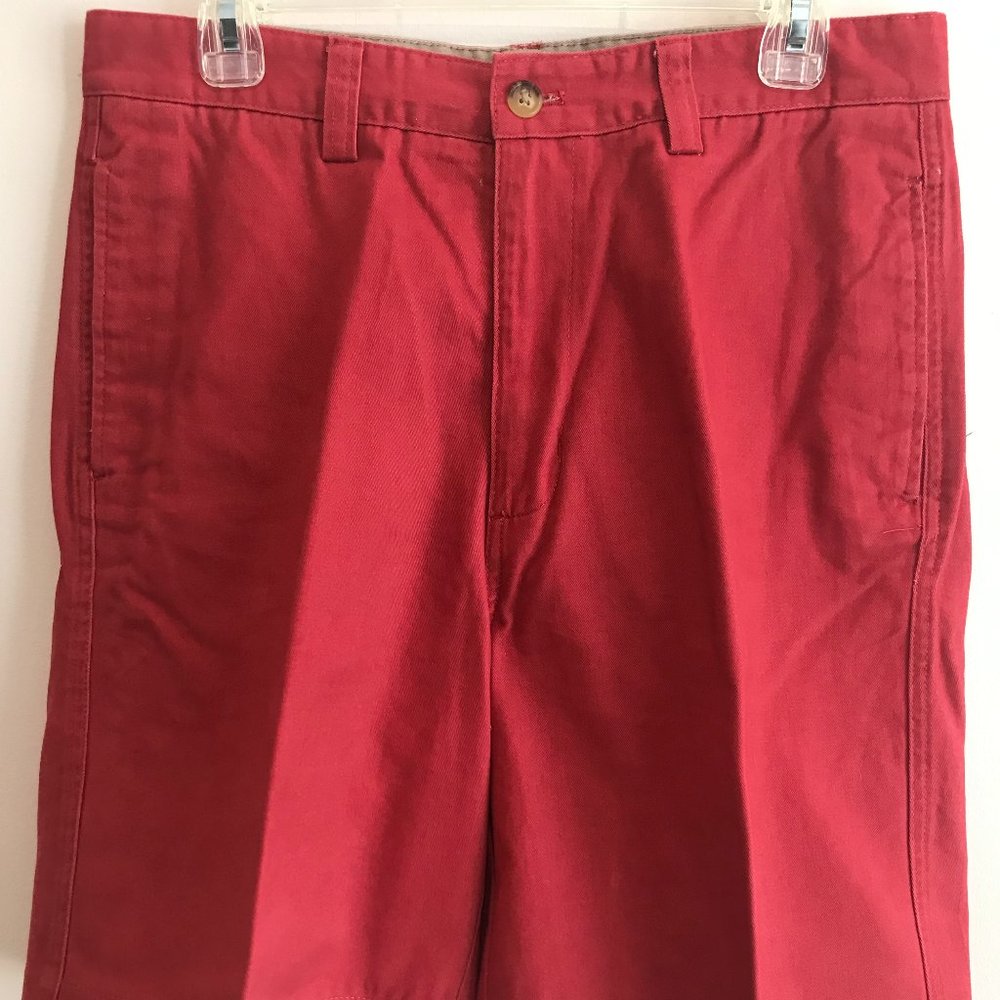 Chaps red flat front chinos 32" waist 8" inseam